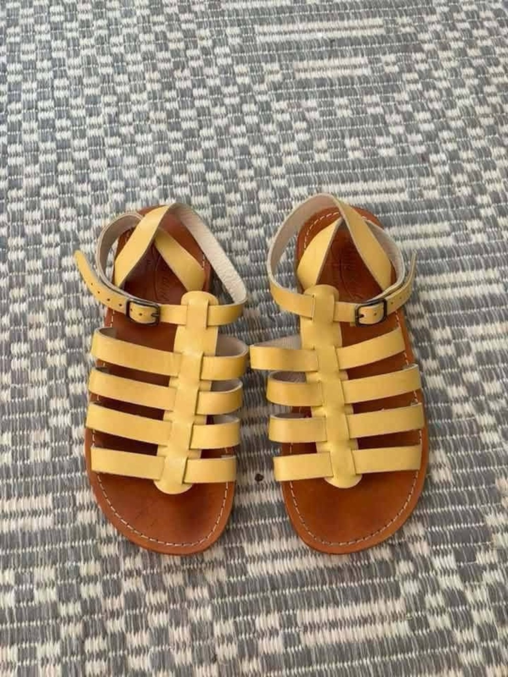 Bonpoint Yellow Leather Gladiator Sandals